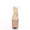 Pleaser - FLAMINGO808LG Sandale à bride à la cheville, Pole dance chaussures - Chaussures de pole dance - Couleur or/Transparent Product image